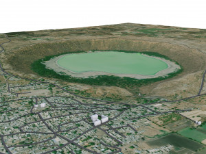 Lonar Crater Maharashtra India Terrain Modelo 3D