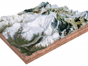 Makalu Mountain Nepal China Terrain Modèle 3D