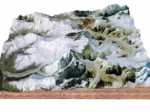 Makalu Mountain Nepal China Terrain Modèle 3D