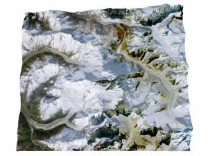 Makalu Mountain Nepal China Terrain Modèle 3D