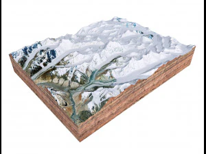 Mamostong Kangri India Terrain 3D Model