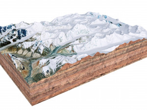 Mamostong Kangri India Terrain 3D Модель