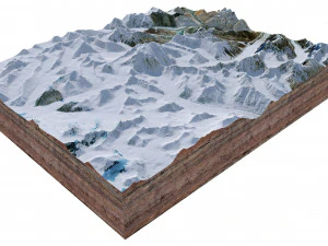 Mamostong Kangri India Terrain 3D Model