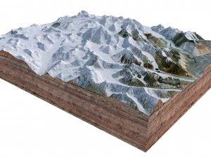 Mamostong Kangri India Terrain 3D Model