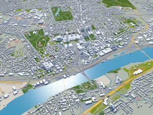 Albany NY USA city 3D 모델