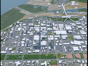 Anchorage City Alaska USA 220km Modèle 3D