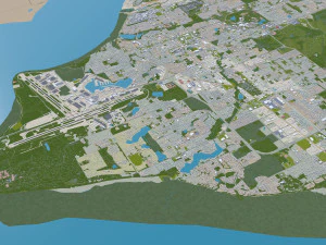 Anchorage City Alaska USA 220km 3D Model