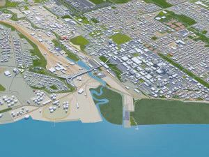 Anchorage City Alaska USA 220km 3D Model