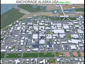 Anchorage City Alaska USA 220km 3D Model