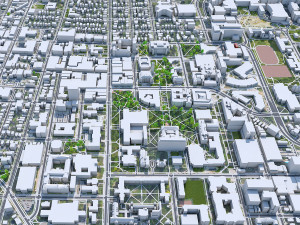 Ann Arbor city Michigan USA 30km 3D Model