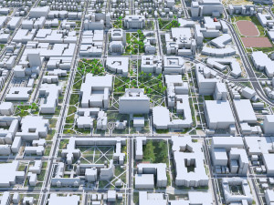 Ann Arbor city Michigan USA 30km Modelo 3D