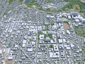 Ann Arbor city Michigan USA 30km Modelo 3D