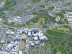 Ann Arbor city Michigan USA 30km Modelo 3D