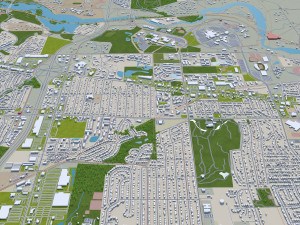 Ann Arbor city Michigan USA 30km Modelo 3D