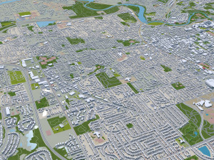 Ann Arbor city Michigan USA 30km Modelo 3D