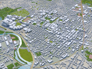 Ann Arbor city Michigan USA 30km Modelo 3D