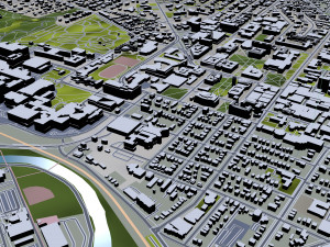 Ann Arbor city Michigan USA 30km Modelo 3D