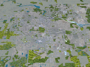 Ann Arbor city Michigan USA 30km Modelo 3D