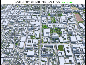 Ann Arbor city Michigan USA 30km 3D Model