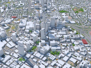 Atlanta city Georgia USA 40km 3D Model
