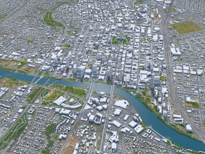 Austin city Texas 60km 3D Model