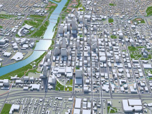 Austin city Texas 60km 3D Model