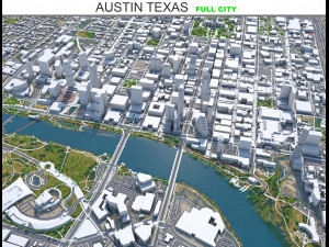Austin city Texas 60km 3D Модель