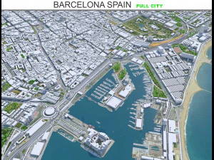 스페인 바르셀로나 시내 50km 3D 모델