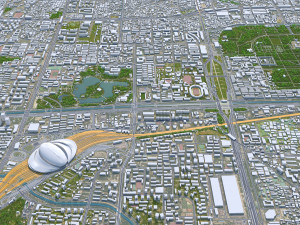 Beijing city China 60km 3D मॉडल