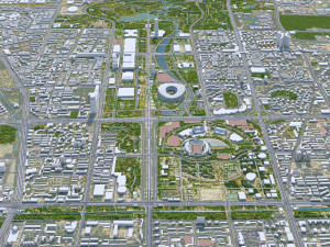 Beijing city China 60km 3D मॉडल