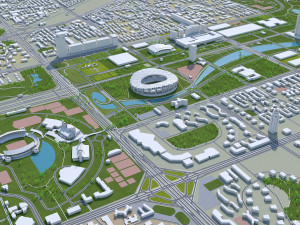 Beijing city China 60km 3D मॉडल