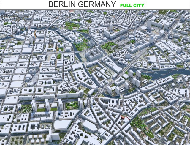 Berlin city Germany Model 3D .c4d .max .obj .3ds .fbx .stl .blend