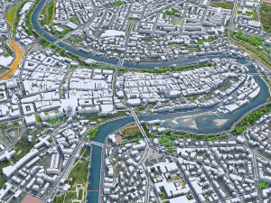 Bern city Switzerland 35km 3D Model