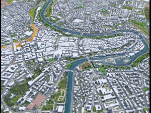 Bern city Switzerland 35km 3D Model