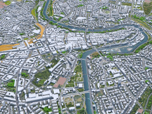 Bern city Switzerland 35km 3D Model