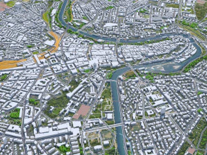 Bern city Switzerland 35km 3D Model