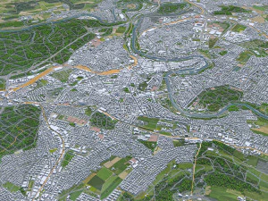 Bern city Switzerland 35km 3D Model