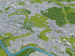 Bern city Switzerland 35km 3D Model