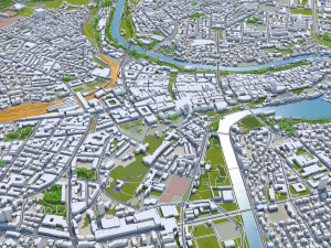Bern city Switzerland 35km 3D Model