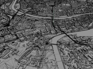 Bern city Switzerland 35km 3D Model