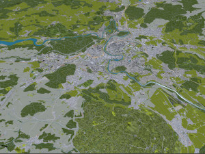 Bern city Switzerland 35km 3D Model