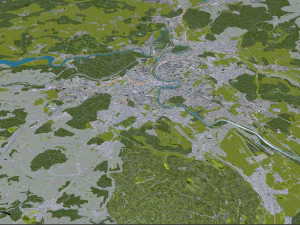 Bern city Switzerland 35km 3D Model