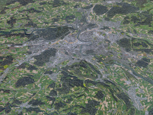 Bern city Switzerland 35km 3D Model