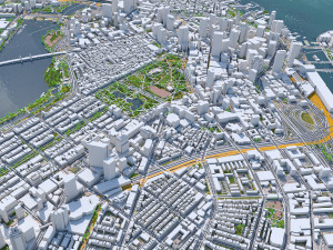 Boston city Massachusetts USA 50km 3D Model