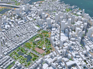 Boston city Massachusetts USA 50km 3D Model