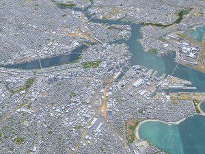 Boston city Massachusetts USA 50km Modello 3D