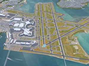Boston city Massachusetts USA 50km 3D Model