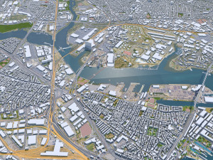 Boston city Massachusetts USA 50km Modello 3D