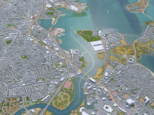 Boston city Massachusetts USA 50km 3D Model