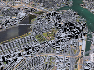 Boston city Massachusetts USA 50km Modello 3D